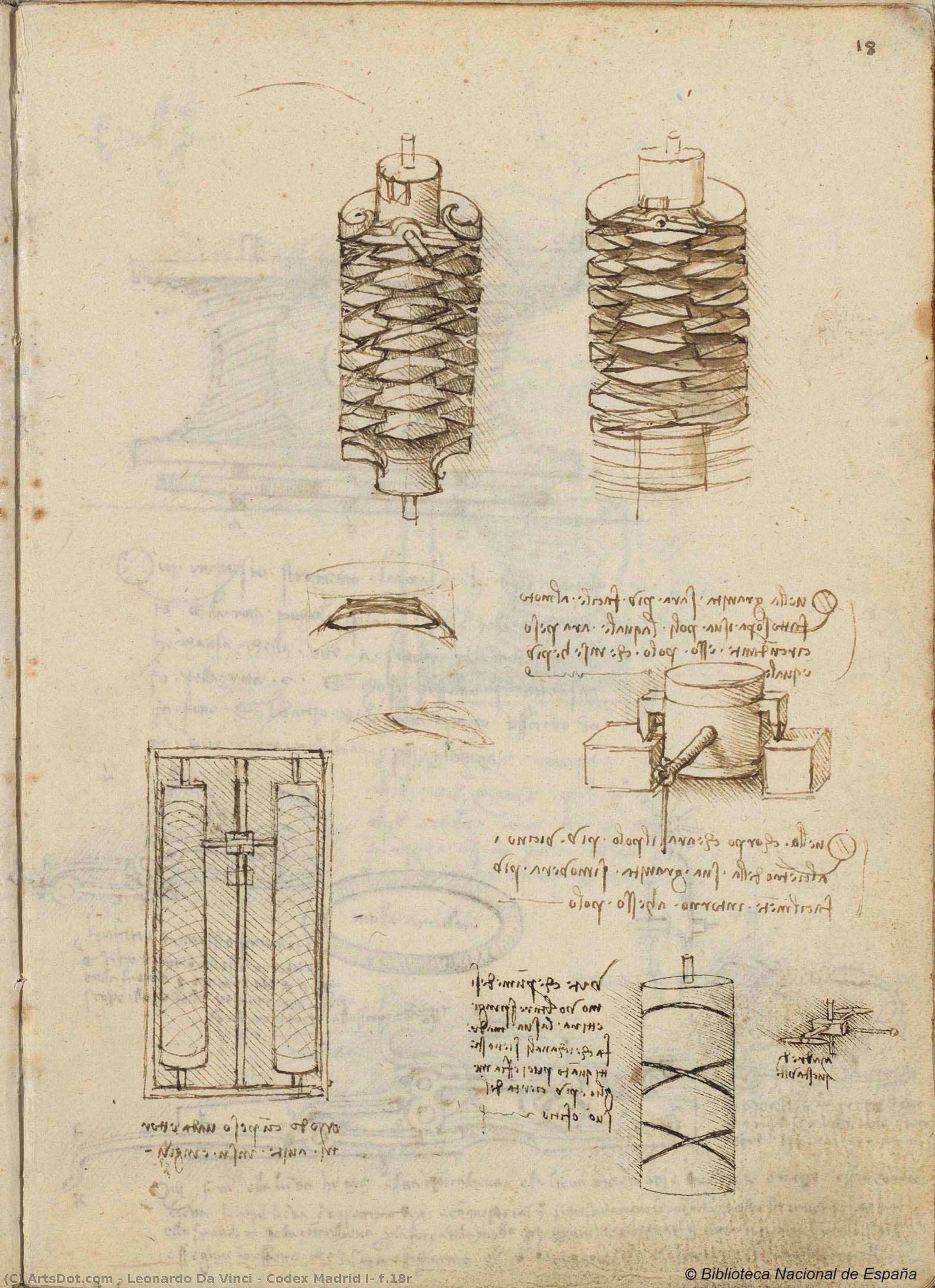 Codex Madrid I, F.18r — Leonardo Da Vinci