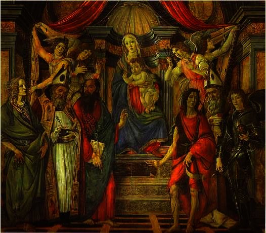 Virgin And Child With Four Angels And Six Saints (san Barnabas Altarpiece) — Sandro Botticelli