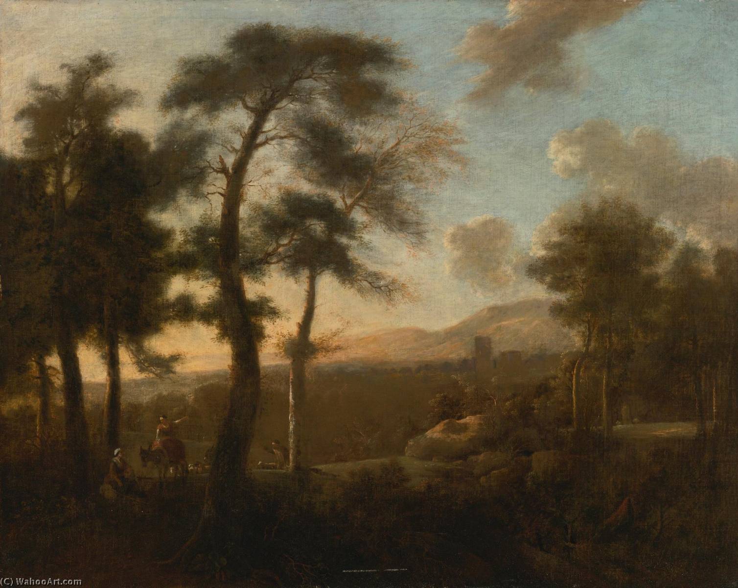 Classical French Landscape With Figures — Frederick De Moucheron