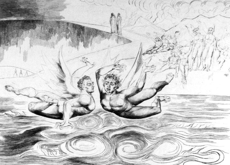 Fight Between Devils — William Blake