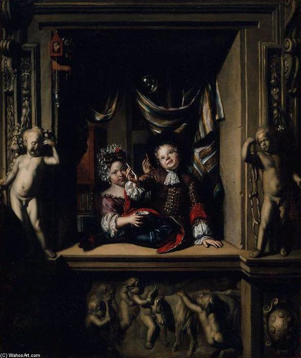Boy And Girl Blowing Soap Bubbles — Matthijs Naiveu