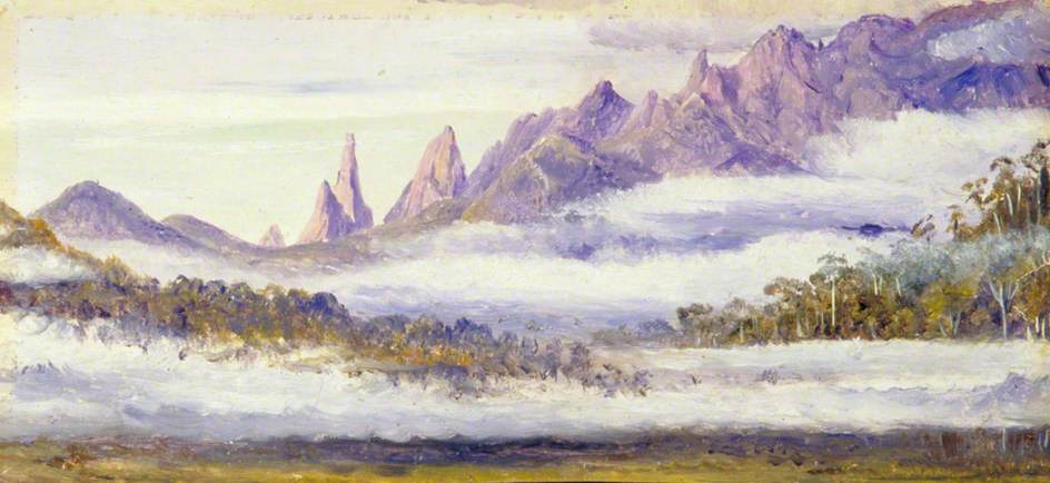 Orgel-gipfel Über Dem Morgennebel Von Theresopolis, Brasilien — Marianne North