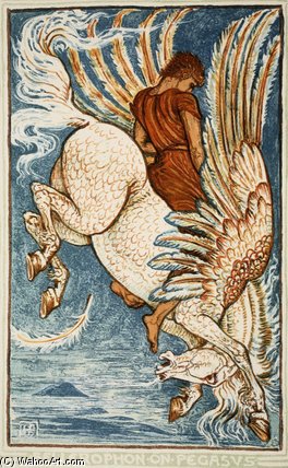 Bellerophon On Pegasus — Walter Crane