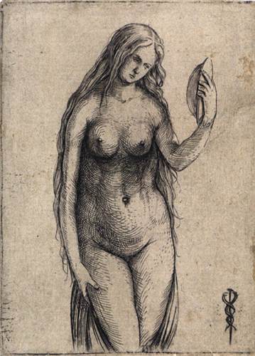 Nude Woman Holding A Mirror — Jacopo De Barbari