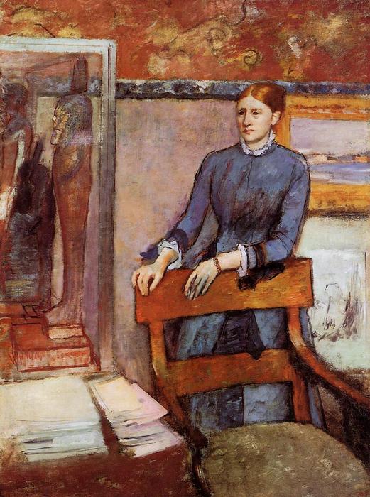 Helene Rouart In Her Father's Study — Edgar Degas