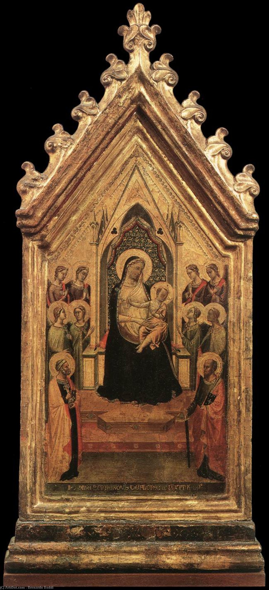 Madonna And Child Enthroned With Angels And Saints — Bernardo Daddi