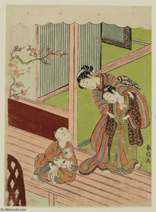 Children With Cat And Mouse — Suzuki Harunobu