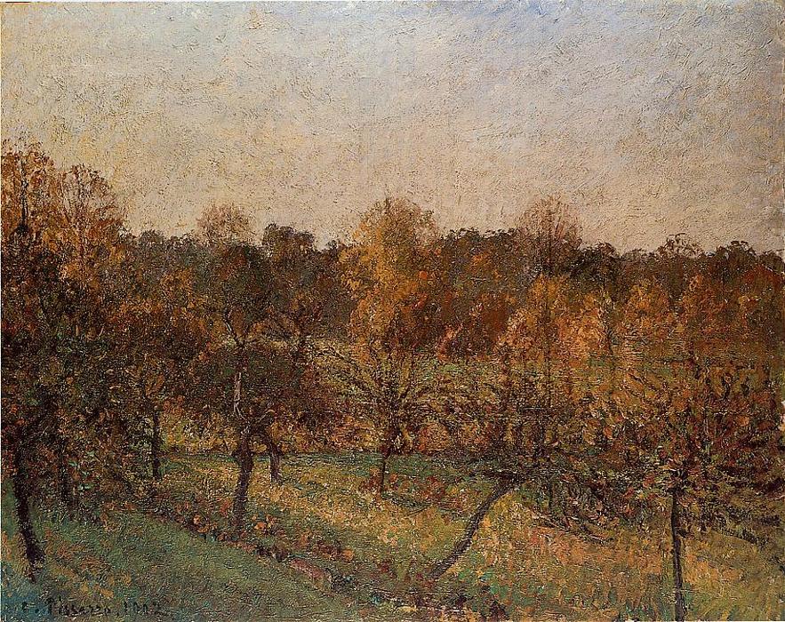 Sunset At Eragny — Camille Pissarro
