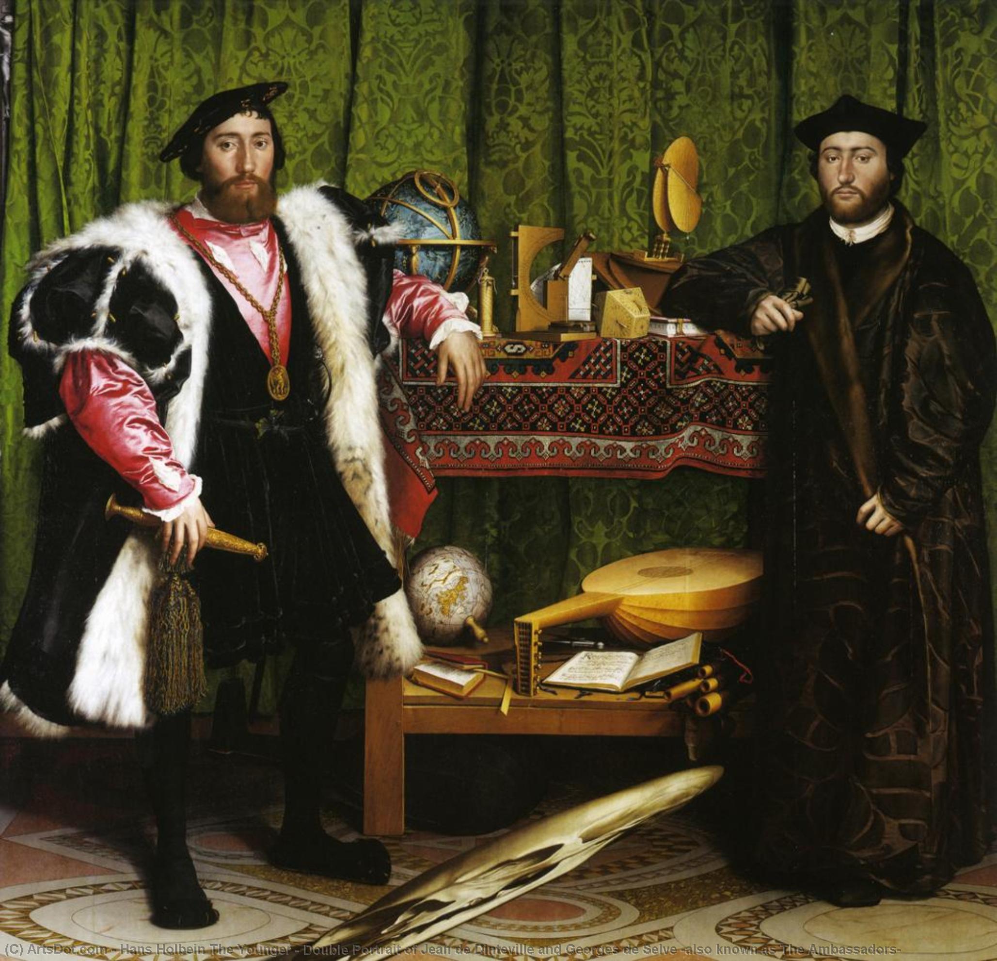 Double Portrait Of Jean De Dinteville And Georges De Selve (also Known As The Ambassadors) — Hans Holbein The Younger