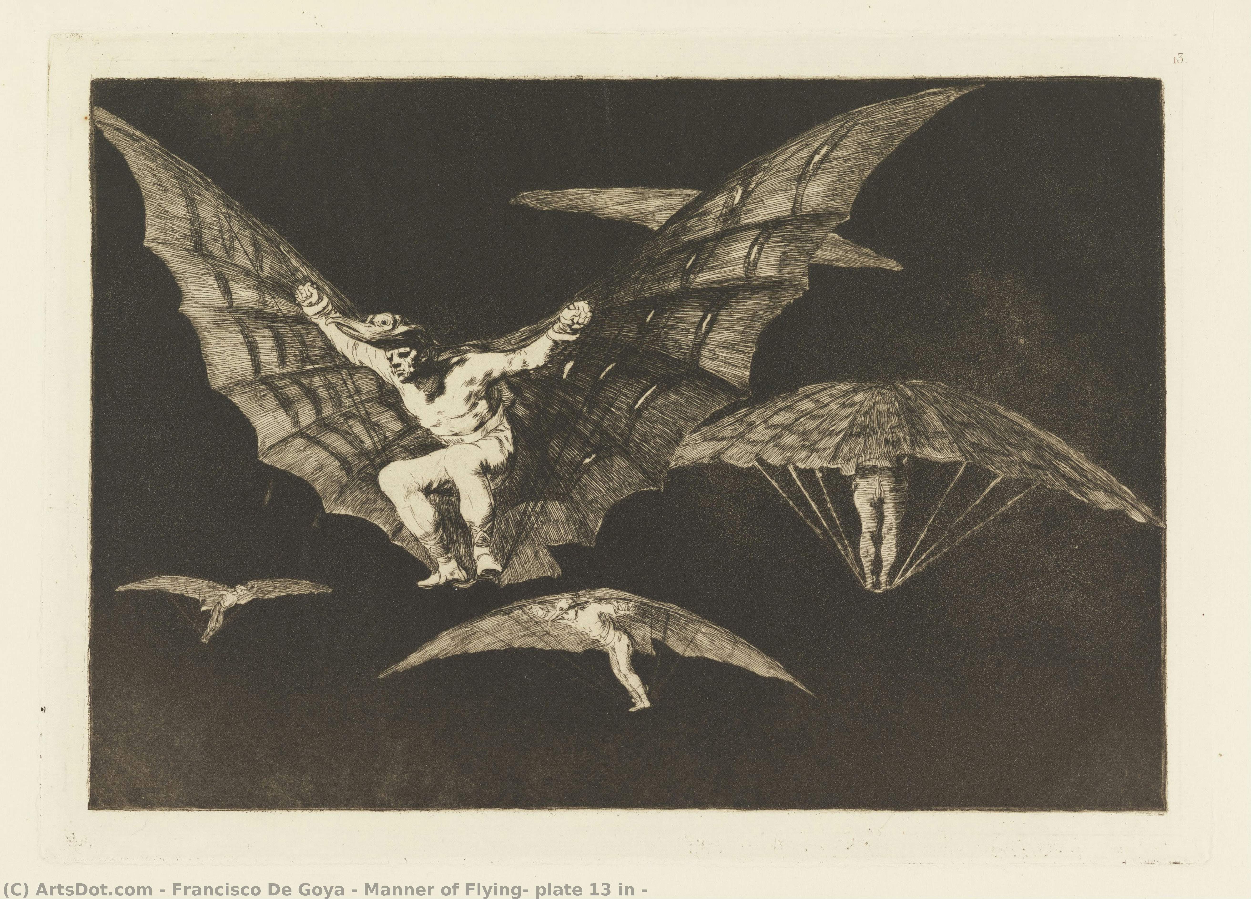 Manner Of Flying, Plate 13 In — Francisco José De Goya Y Lucientes