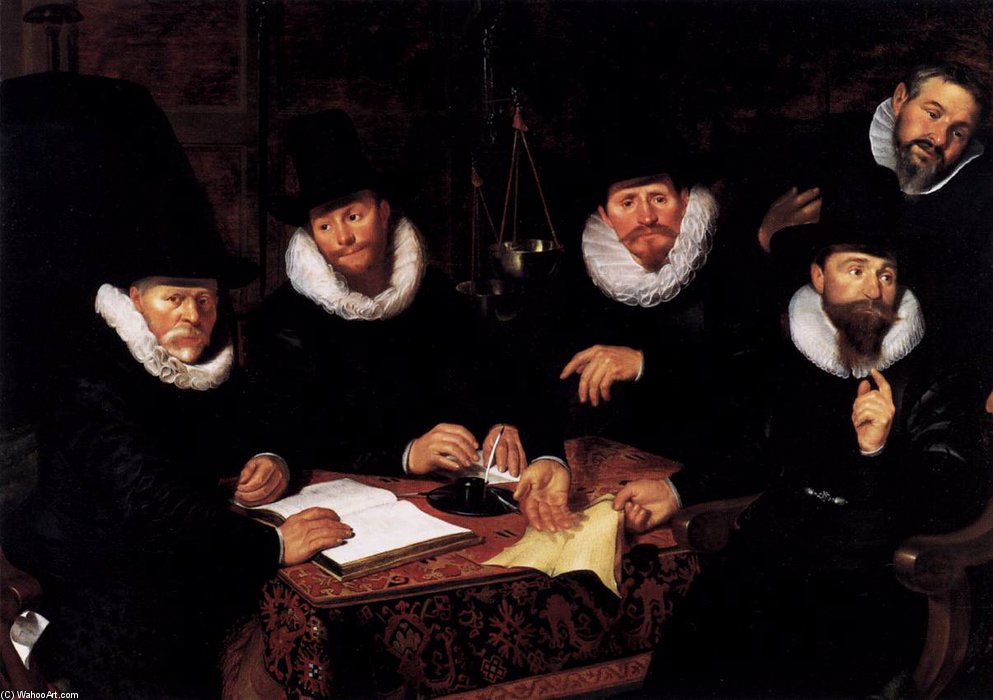 Five Regents Of The Groot-kramergild — Werner Jacobsz Van Den Valckert
