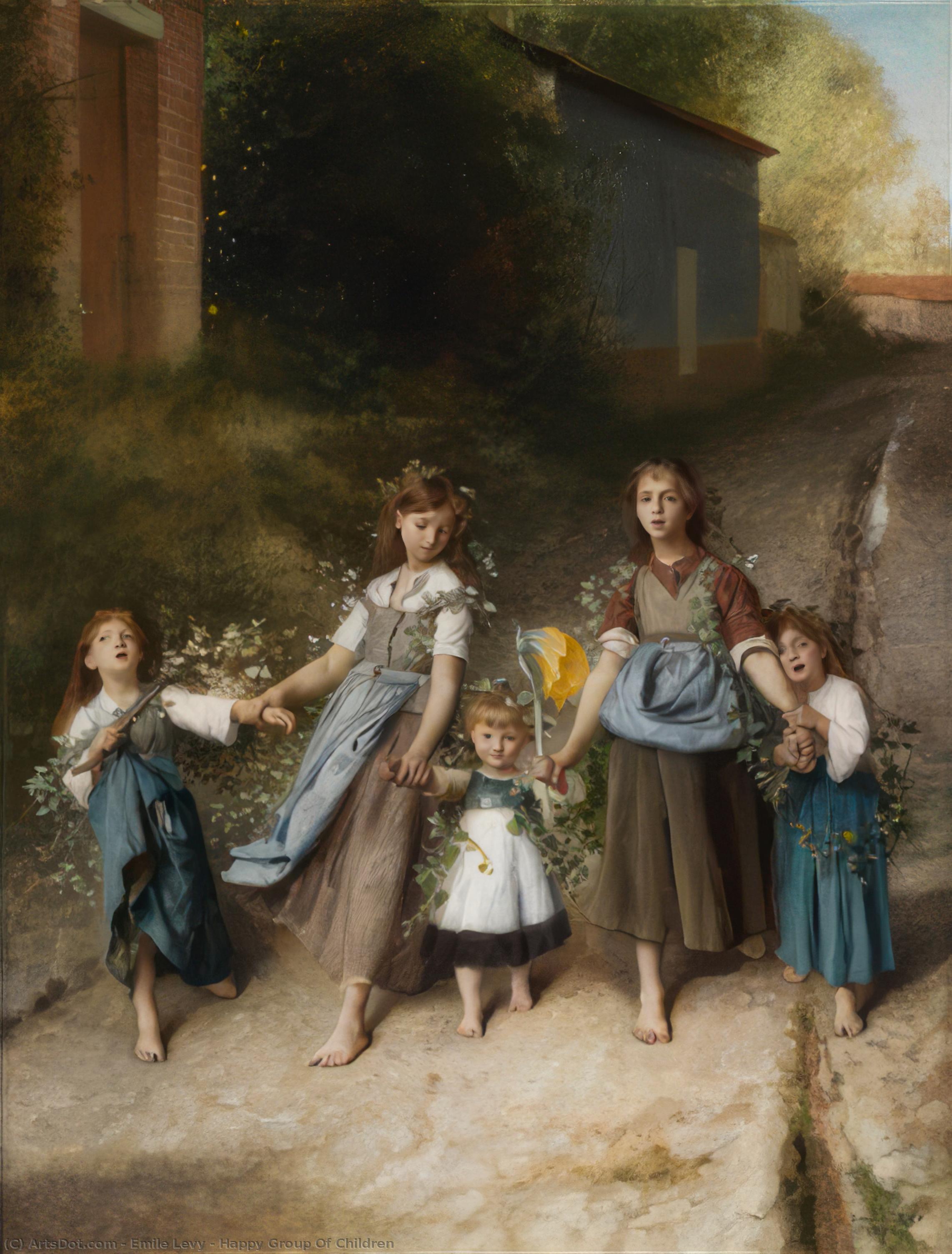 Happy Group Of Children — Emile Levy
