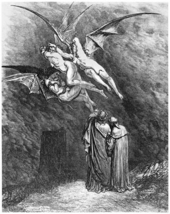 Virgil Dante And The Erinyes — Paul Gustave Doré