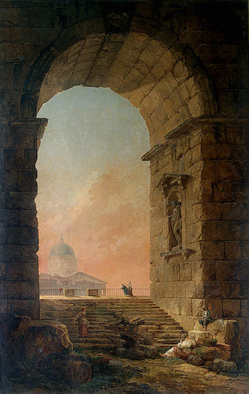 Landscape With An Arch And The Dome Of St Peter's In Rome — Hubert Robert