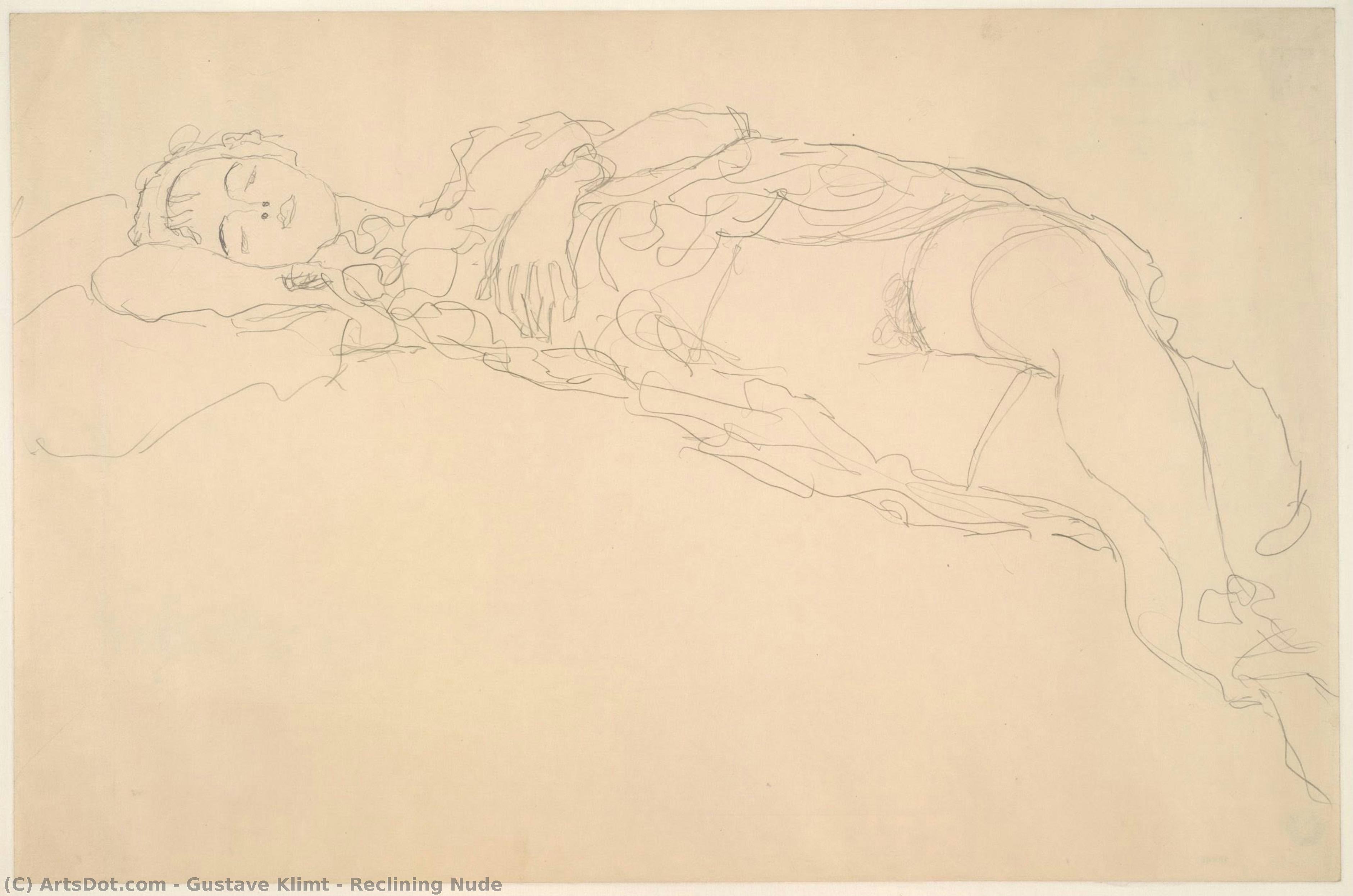 Reclining Nude — Gustav Klimt