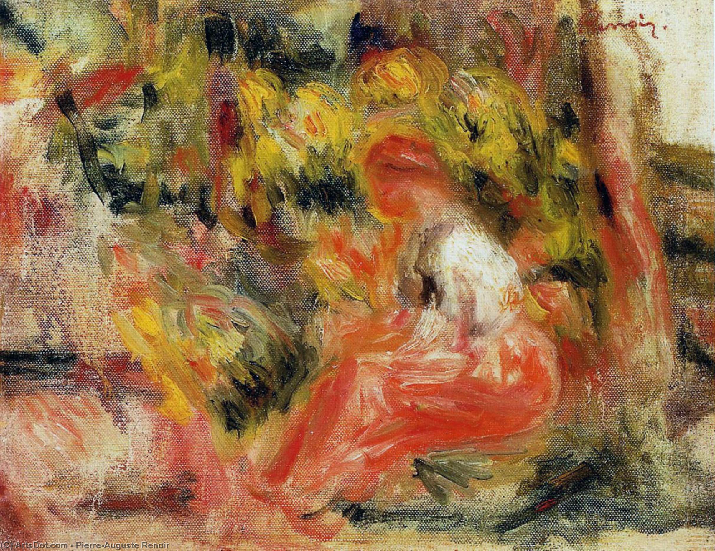 Young Girl Seated In A Garden — Pierre-auguste Renoir