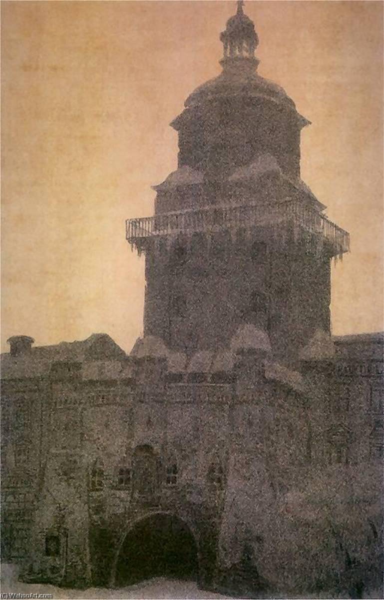 Krakow Gate Under The Snow — Leon Jan Wyczolkowski