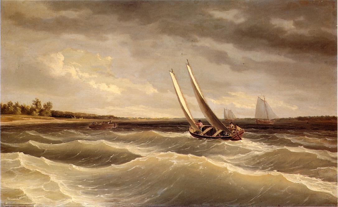Boats Navigating The Waves — Thomas Birch