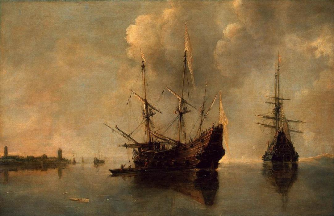 Two Ships At Anchor — Andries Van Eertvelt