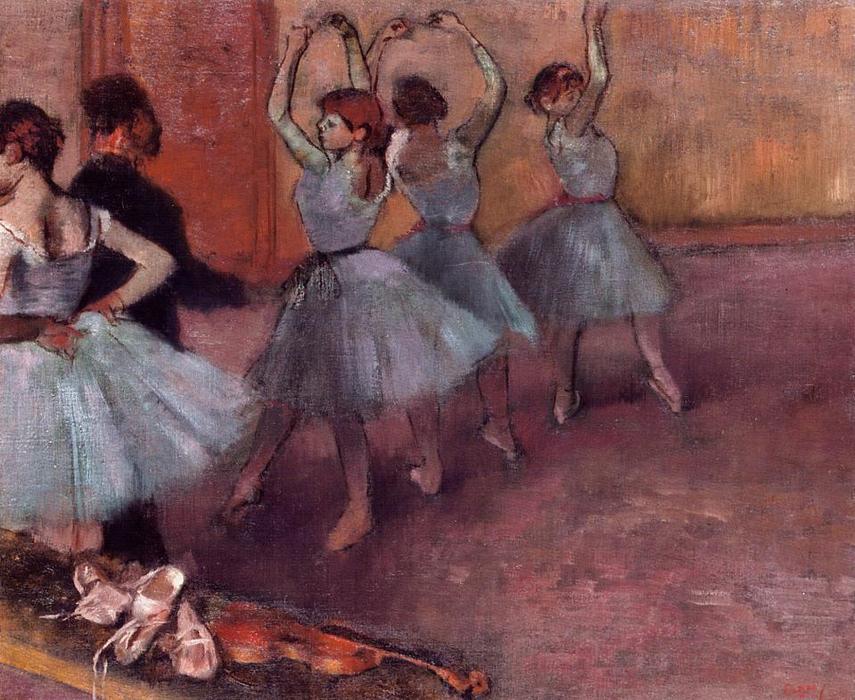 Dancers In Light Blue (auch Bekannt Als Rehearsing In The Dance Studio) — Hilaire-germain-edgar Degas