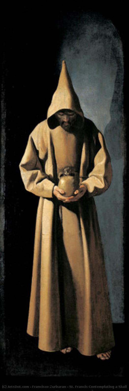 St. Francis Contemplating A Skull — Francisco De Zurbarán