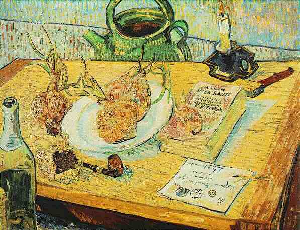 Still Life Drawing Board, Pipe, Onions And Sealing-wax — Vincent Willem Van Gogh