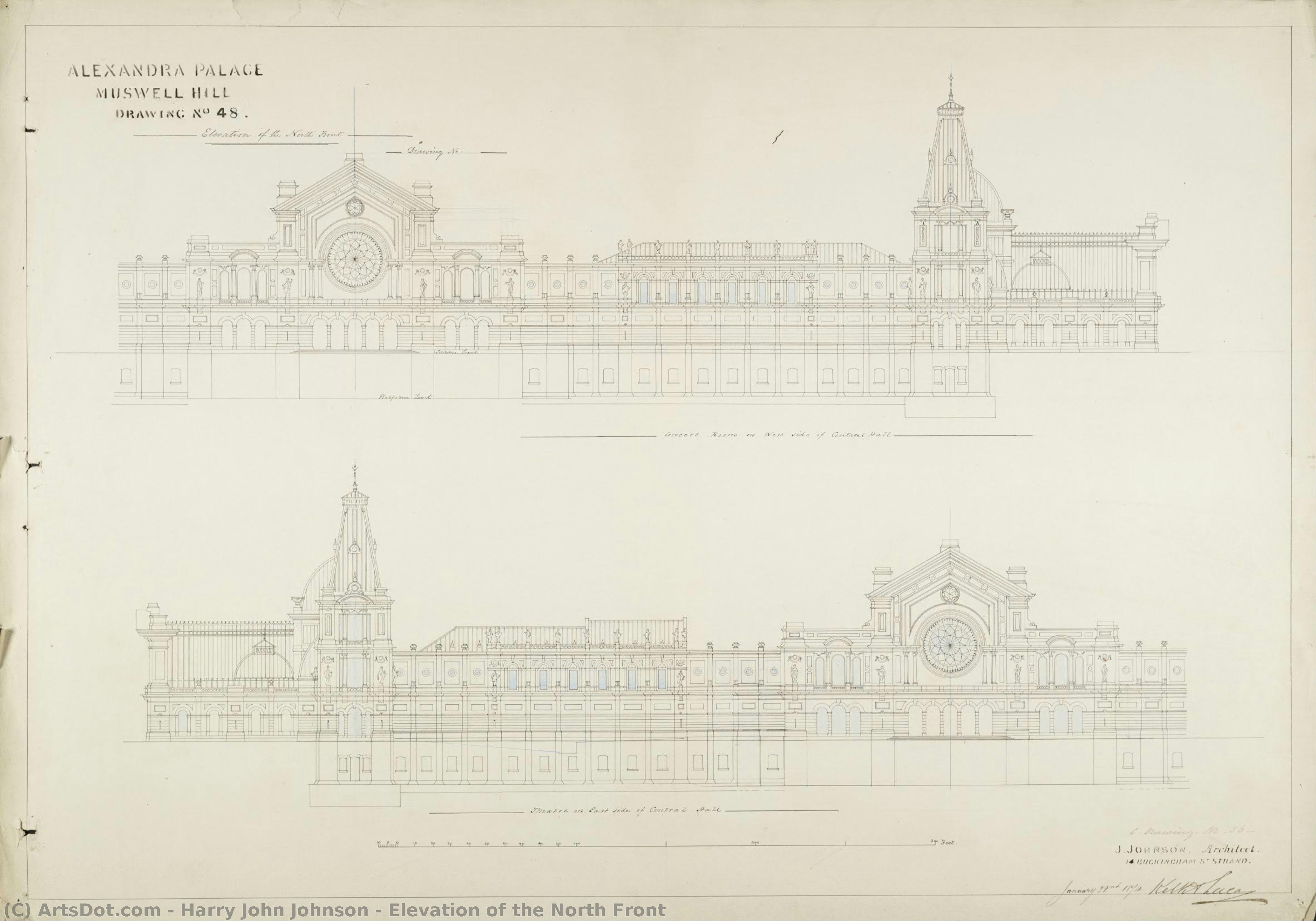 Elevation Of The North Front — Harry John Johnson