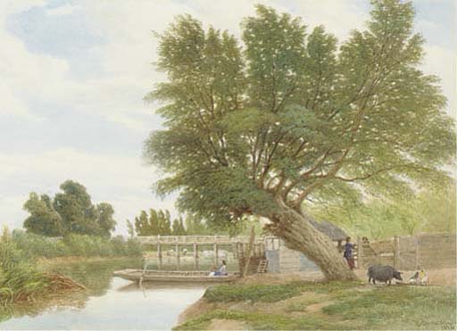 A Lazy Day At The Water's Edge — Edward Duncan