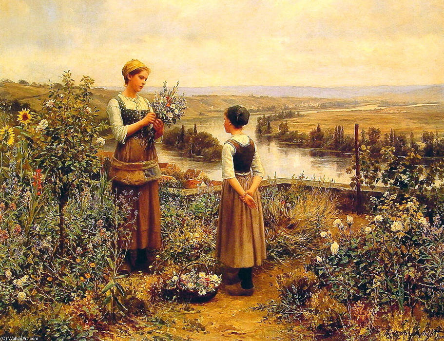 Picking Flowers — Daniel Ridgway Knight