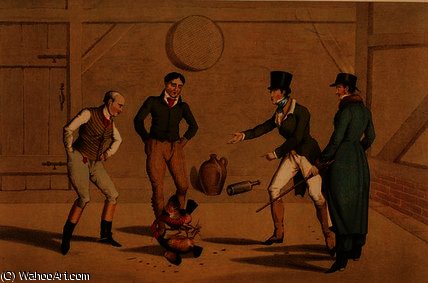 Cock Fighting, Aquatinted — Henry Thomas Alken