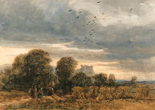 Harvesters Beneath Beeston Castle, Cheshire — David Cox