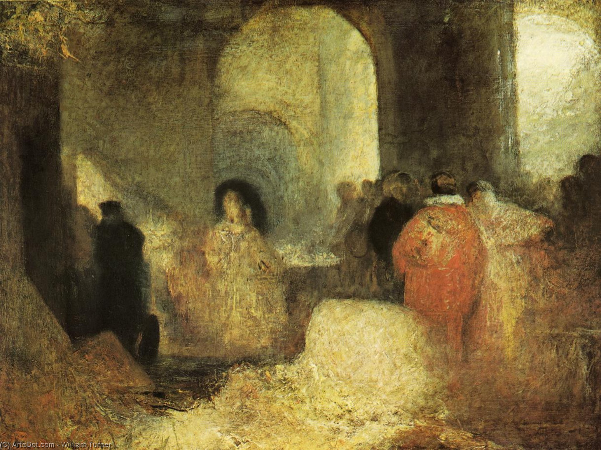 Dinner In A Great Room With Figures In Costume — Joseph Mallord William Turner