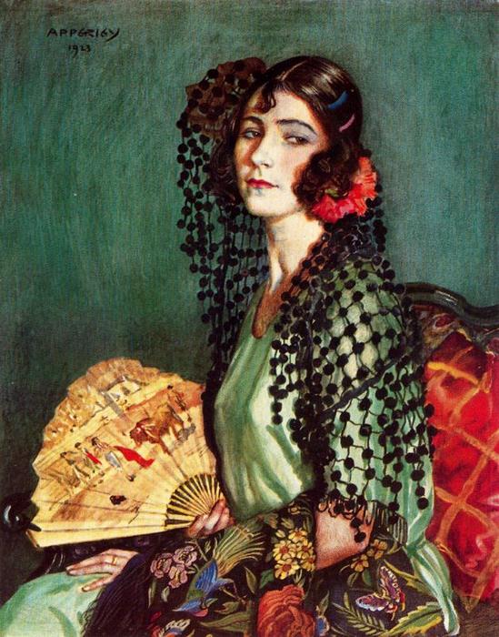 Enriqueta Con Toca De Madroños — Jorge Apperley (george Owen Wynne Apperley)