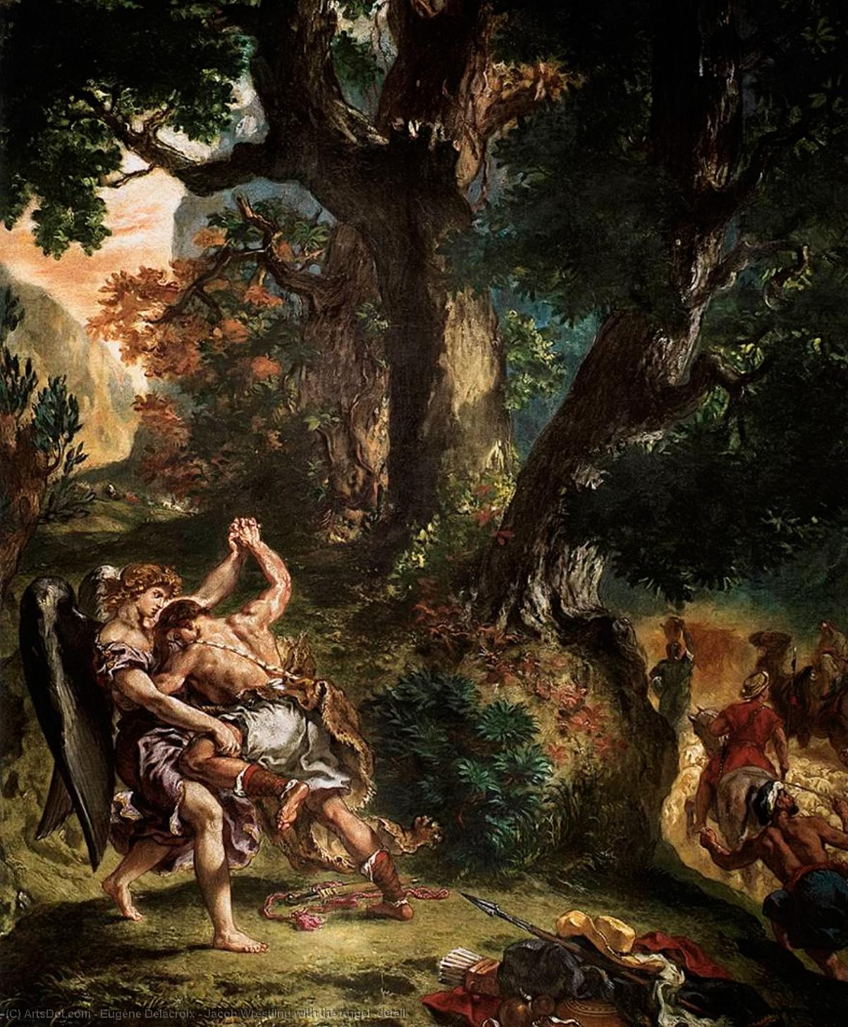 Jacob Wrestling With The Angel (detail) — Eugène Delacroix