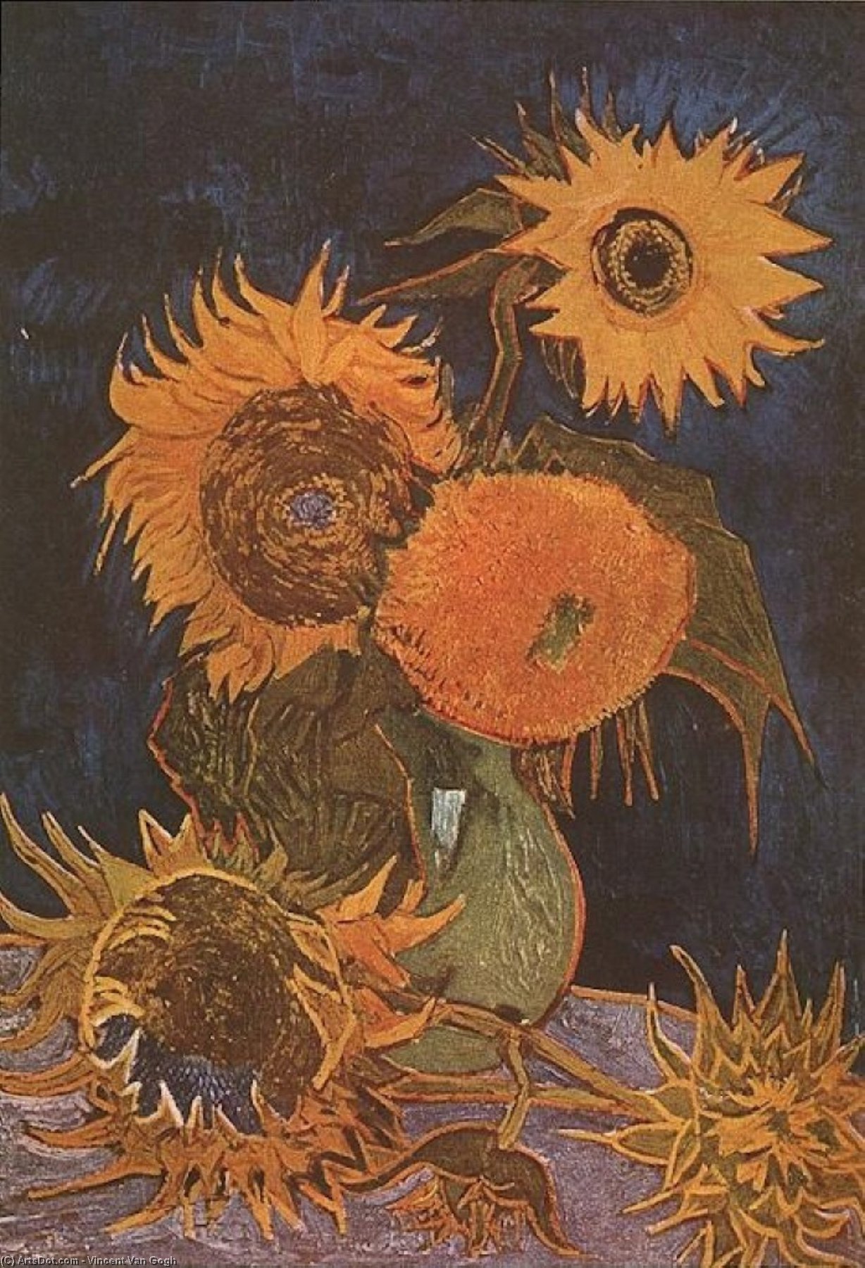 Still Life Vase With Five Sunflowers — Vincent Willem Van Gogh