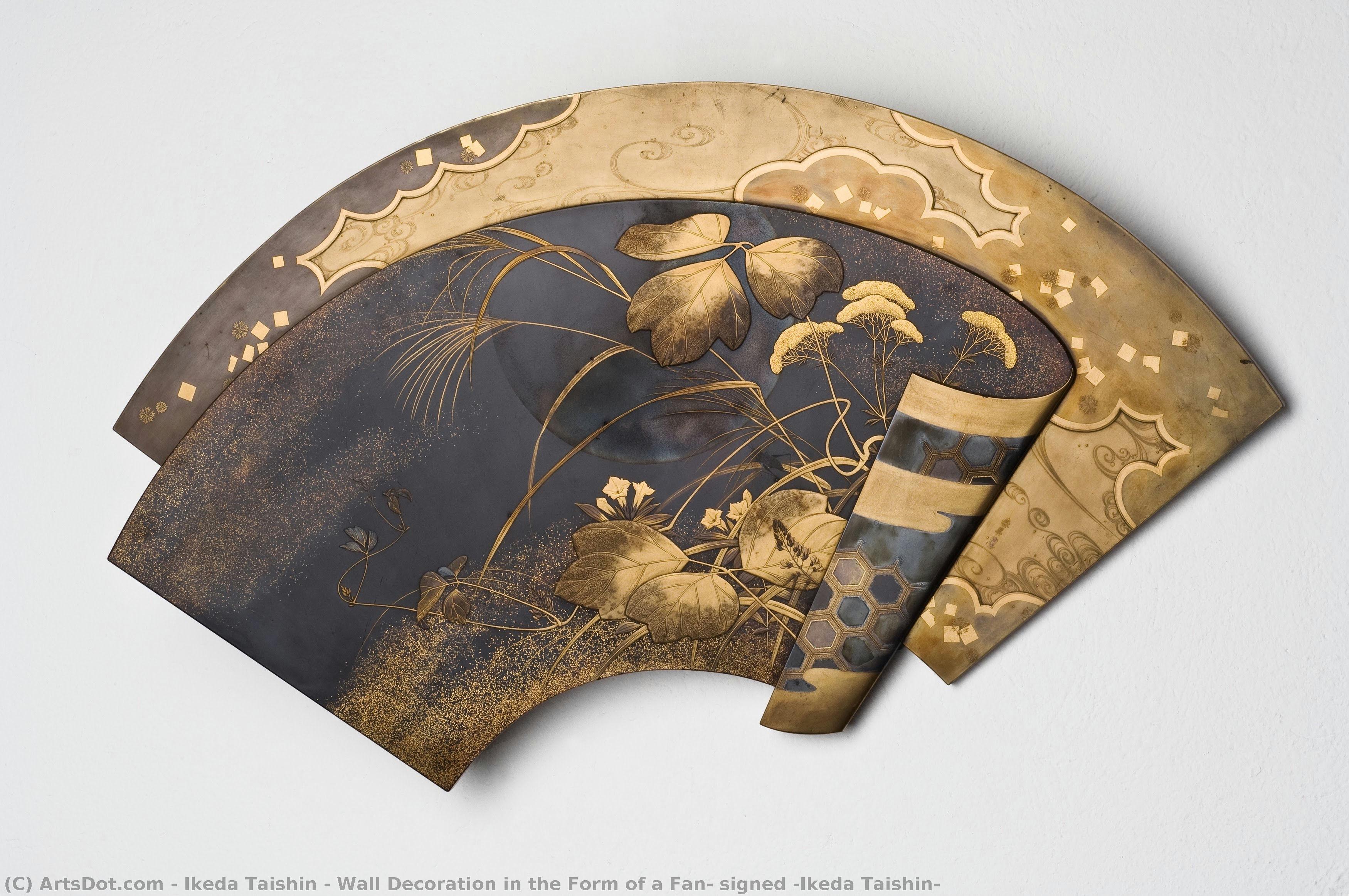 Wall Decoration in the Form of a Fan, signed “Ikeda Taishin”