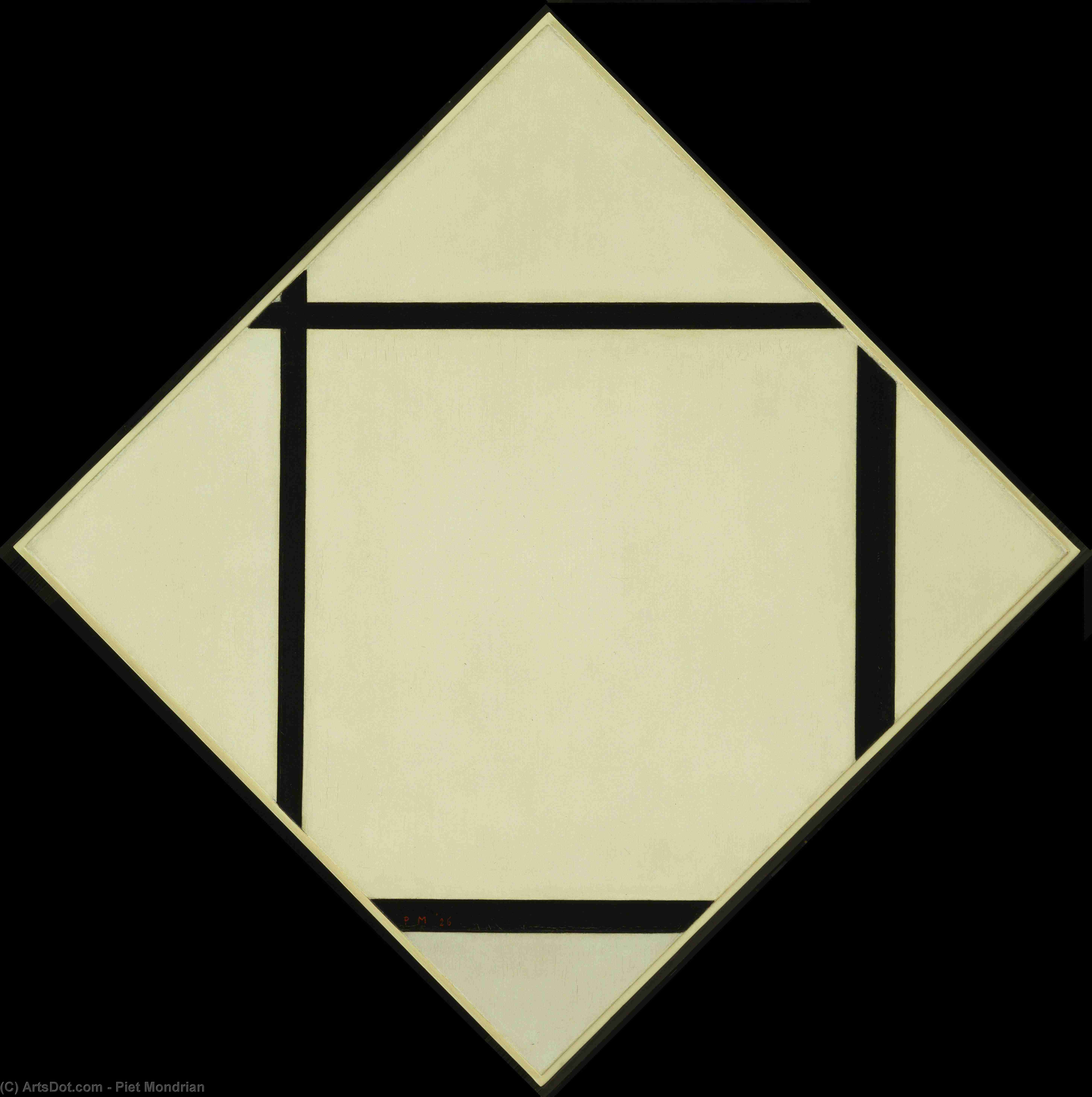 Tableau I Lozenge With Four Lines And Gray — Piet Mondrian