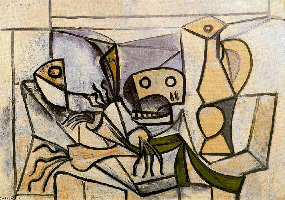 Leeks, Fish Head, Skull And Pitcher — Pablo Picasso