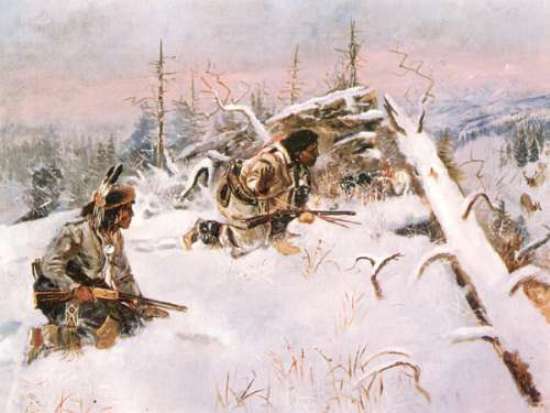 Crow Indians Hunting Elk — Charles Marion Russell