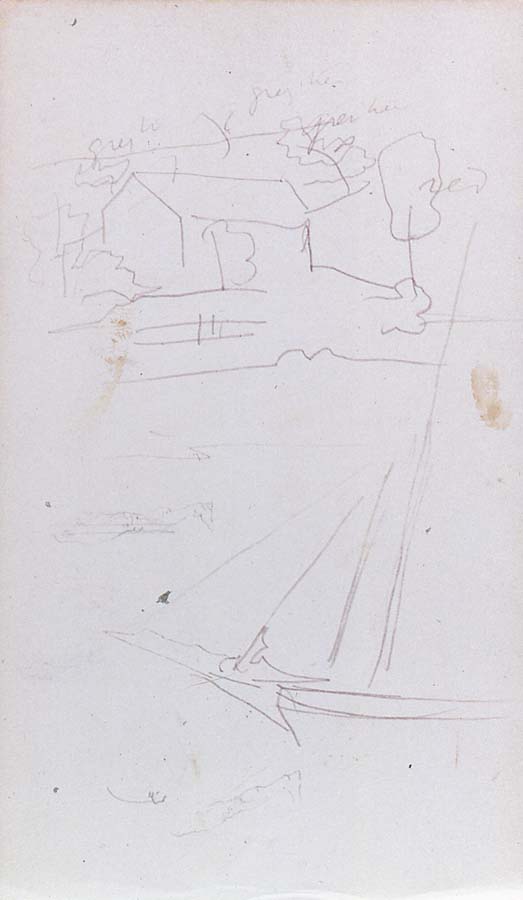 House, Boat, Color Notations — John La Farge