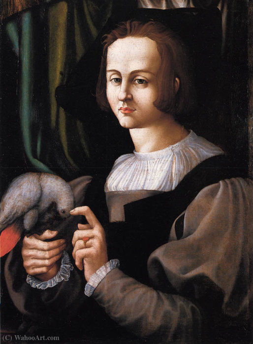 Portrait Of Man With A Parrot — Francesco Melzi