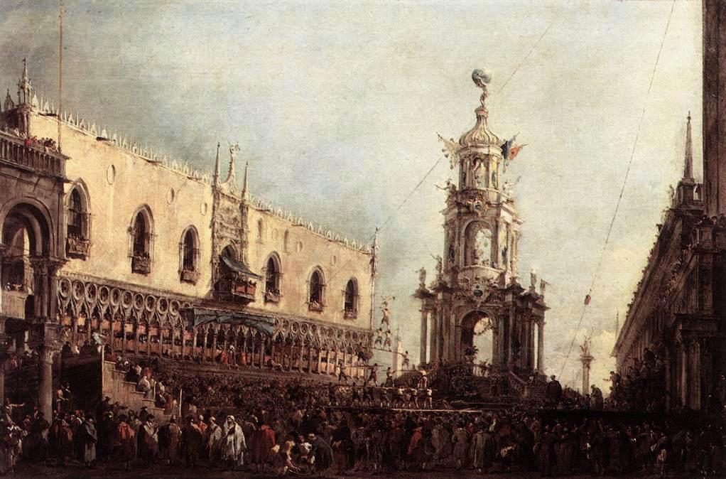 Carnival Thursday On The Piazzetta — Francesco Lazzaro Guardi