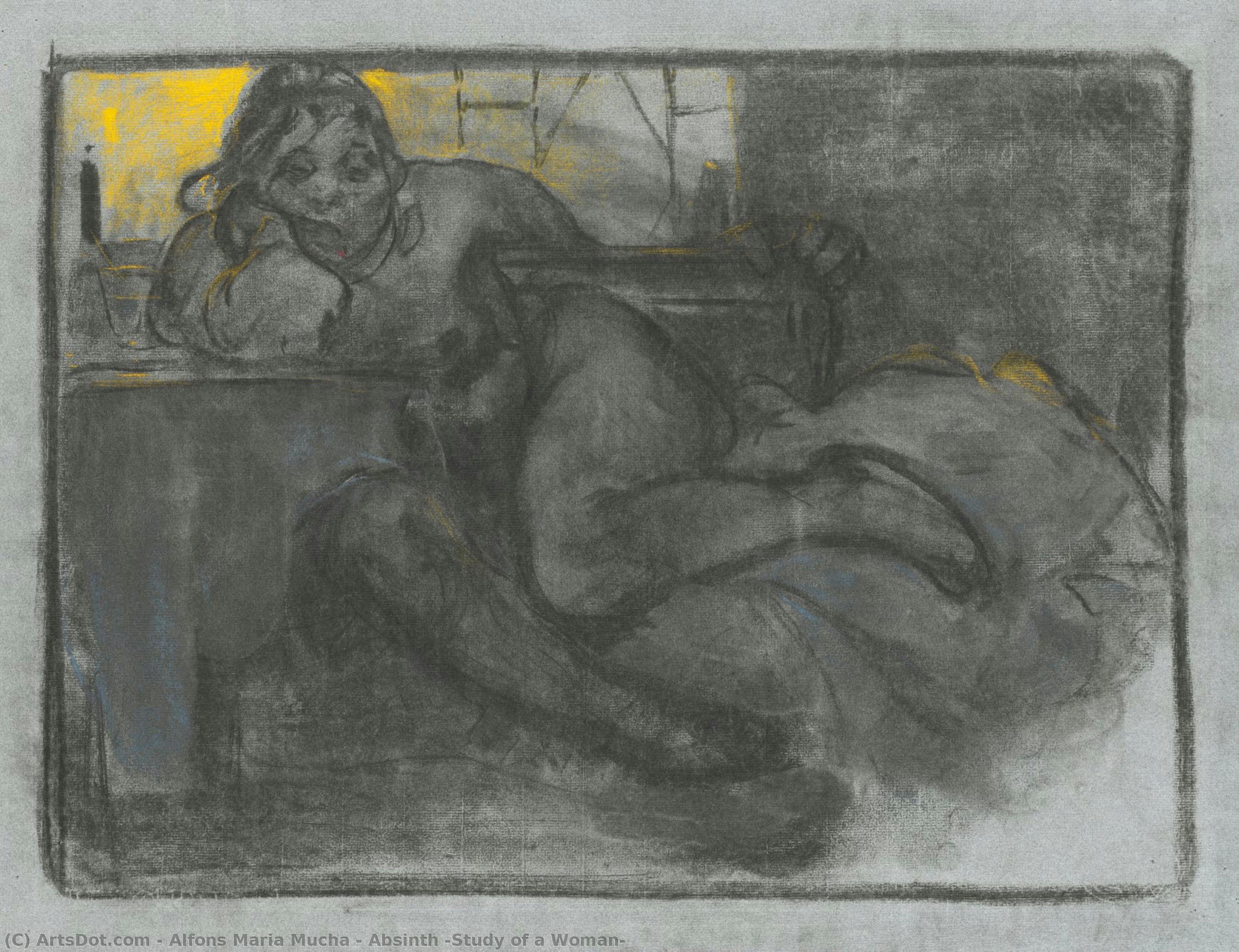 Absinth (study Of A Woman) — Alfons Maria Mucha