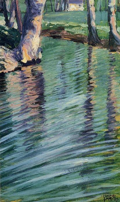 Trees Mirrored In A Pond — Egon Schiele