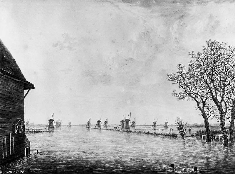 View On Flooded Over And Nederwaard Sun — Abraham Van Strij