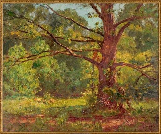 The Big Oak (the Oak In Springtime) — Theodore Clement Steele