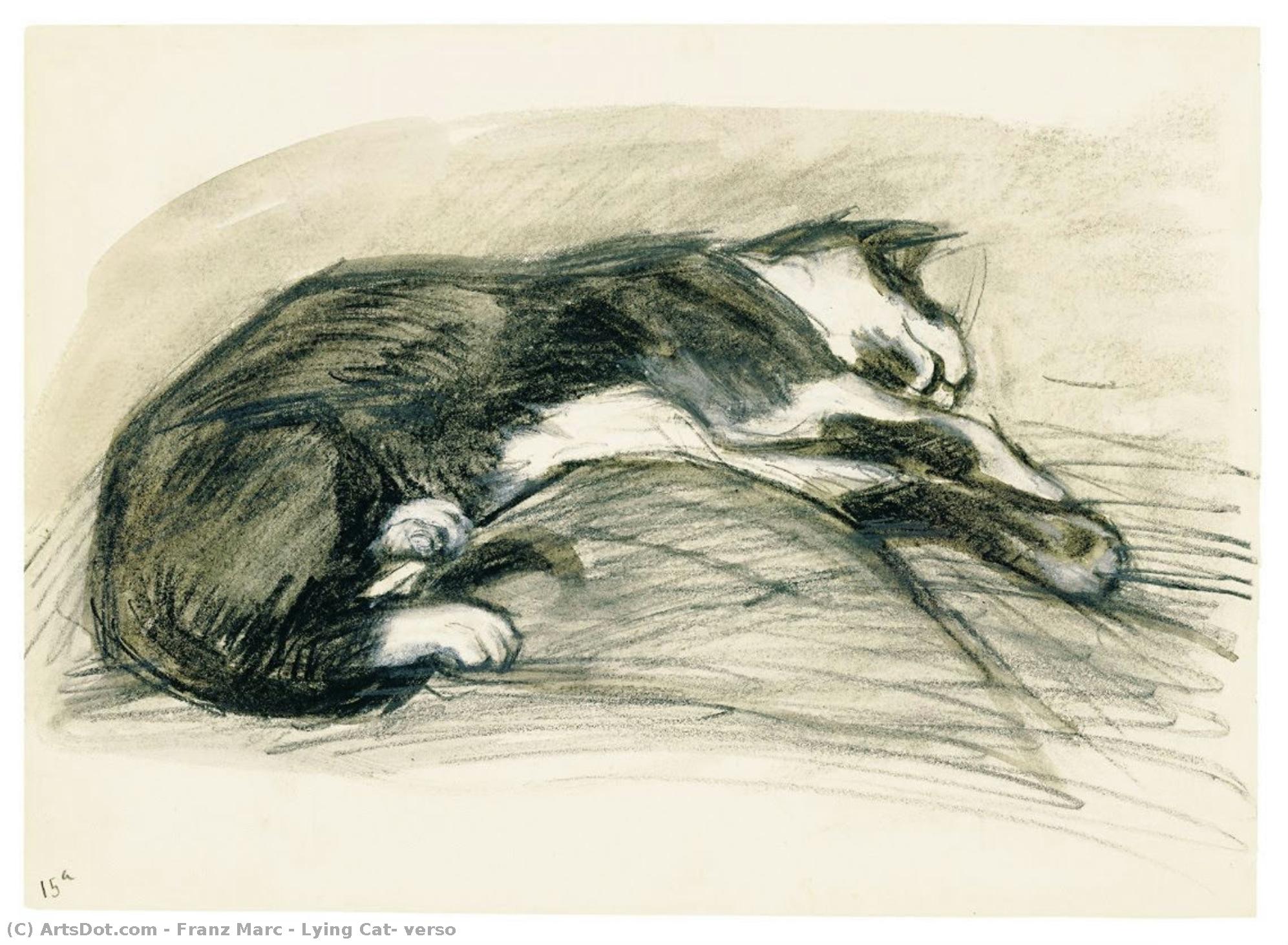 Lying Cat, Verso — Franz Marc