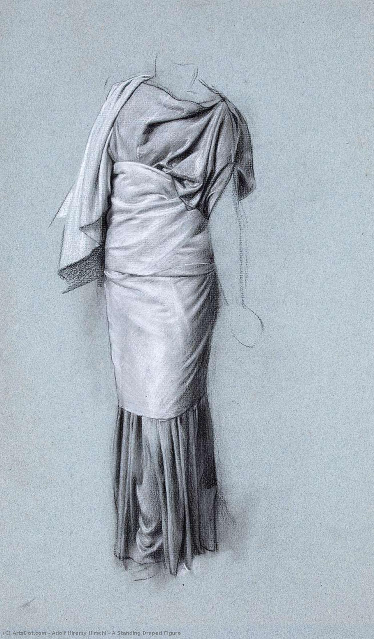 A Standing Draped Figure — Adolf Hiremy Hirschl