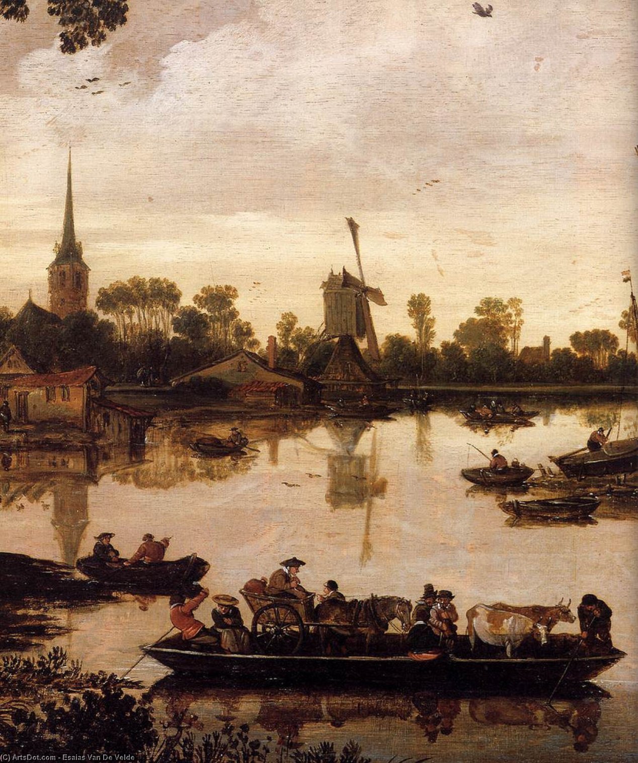 Ferry Boat (detail) — Esaias Van De Velde