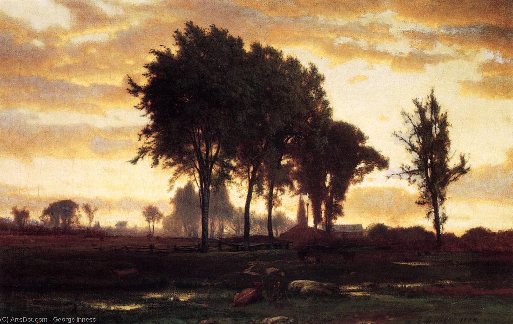Landscape-sunset — George Innes